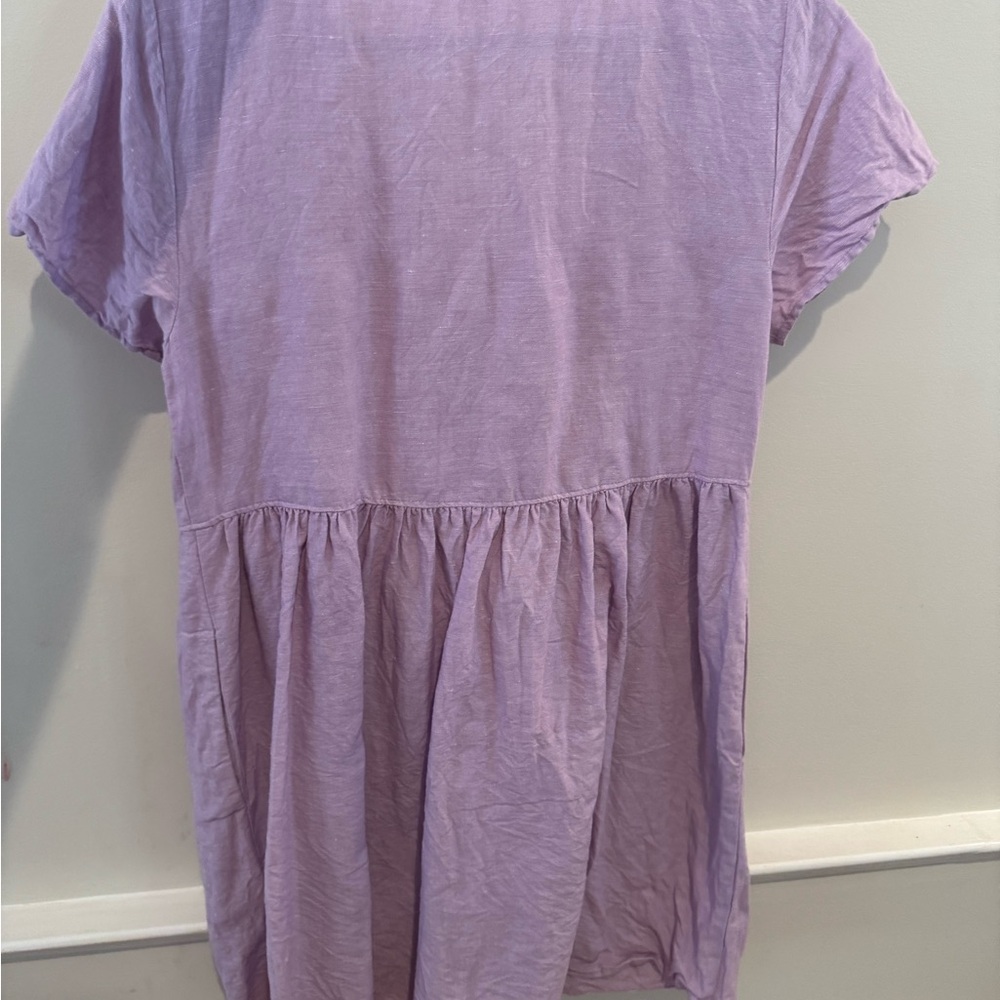 Madewell Purple Button-Down Dress View 3